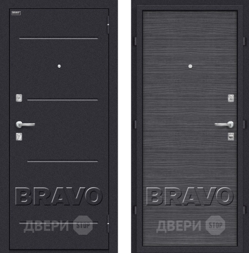 Входная металлическая Дверь Bravo Оптим Кобра Black Wood в Наро-Фоминске