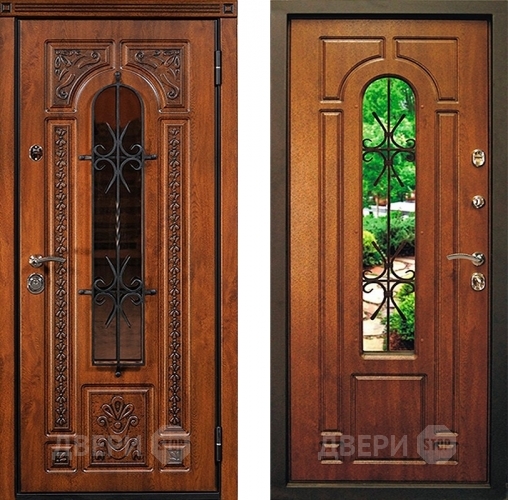 Входная металлическая Дверь Юркас Лацио с ковкой и стеклом в Наро-Фоминске