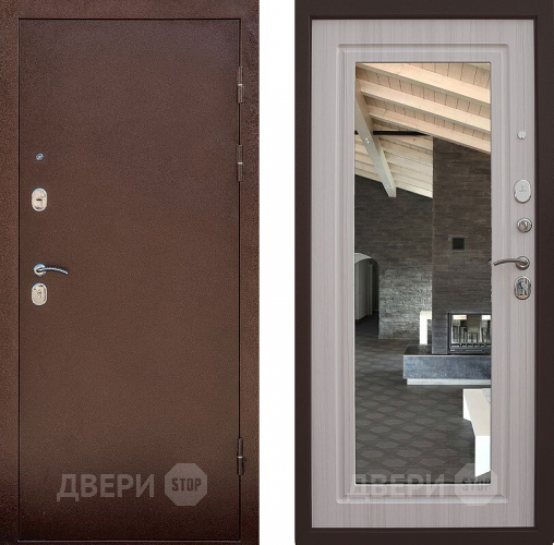 Входная металлическая Дверь Снедо Сити Эш Вайт с зеркалом в Наро-Фоминске