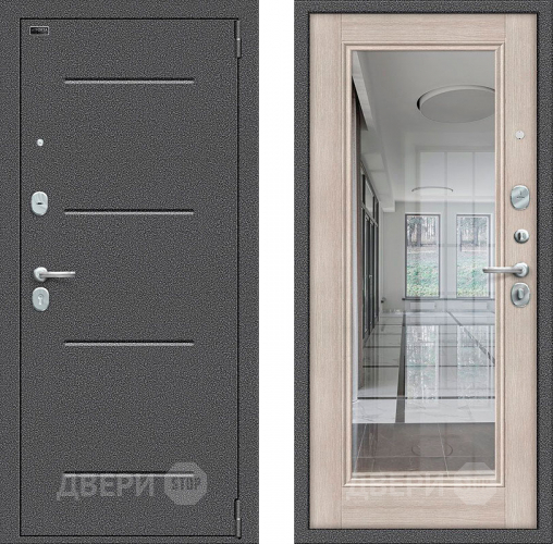 Входная металлическая Дверь Bravo Porta S-2 104/П61 с зеркалом Капучино в Наро-Фоминске
