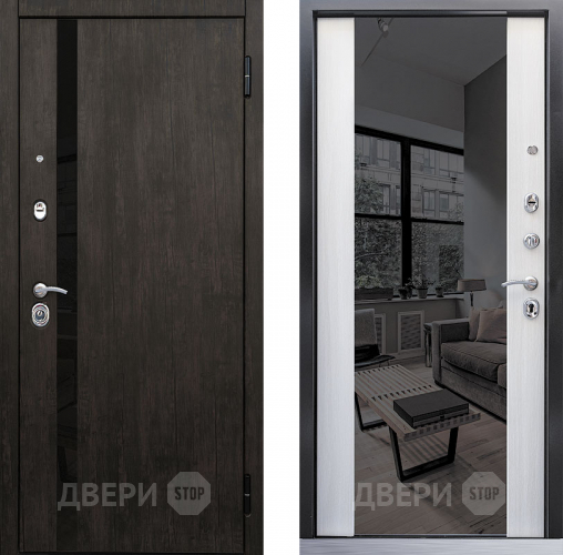 Входная металлическая Дверь Премьер зеркало тиковое дерево/лиственница белая в Наро-Фоминске