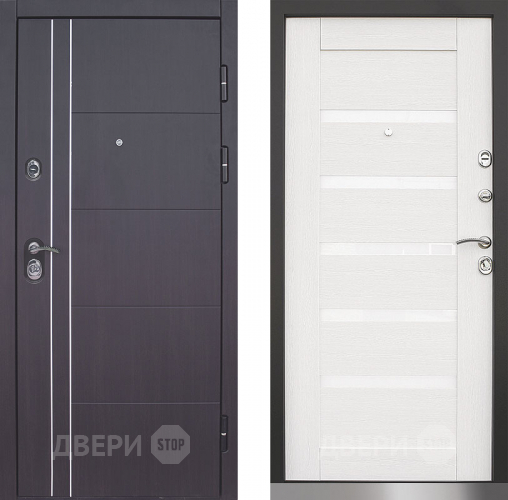 Входная металлическая Дверь Техно 01 винорит венге/лиственница белая в Наро-Фоминске