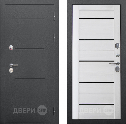 Дверь Цитадель Isoterma Серебро/Астана милки (черная лакобель) в Наро-Фоминске