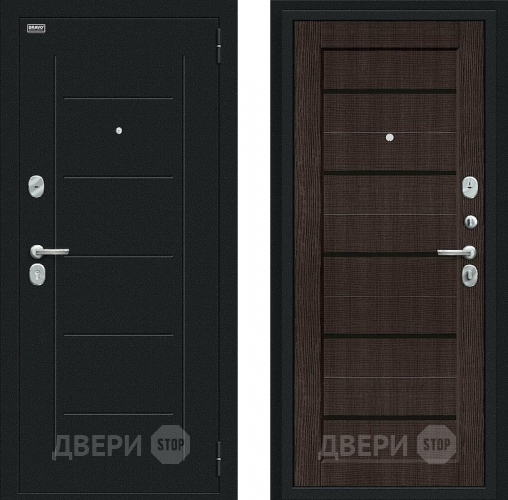 Входная металлическая Дверь Bravo Борн Букле черное/Wenge Veralinga в Наро-Фоминске