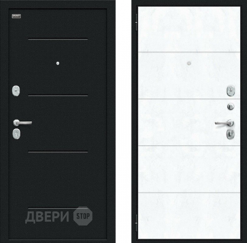 Входная металлическая Дверь внутреннего открывания Bravo Граффити-1 Инсайд Букле черное/Snow Art в Наро-Фоминске