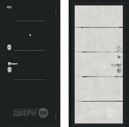 Входная металлическая Дверь Bravo Лайн Букле черное/Look Art в Наро-Фоминске