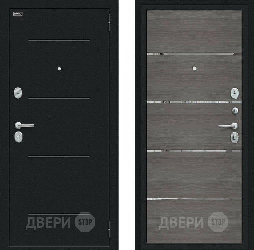 Дверь Bravo Лайн Букле черное/Grey Veralinga в Наро-Фоминске