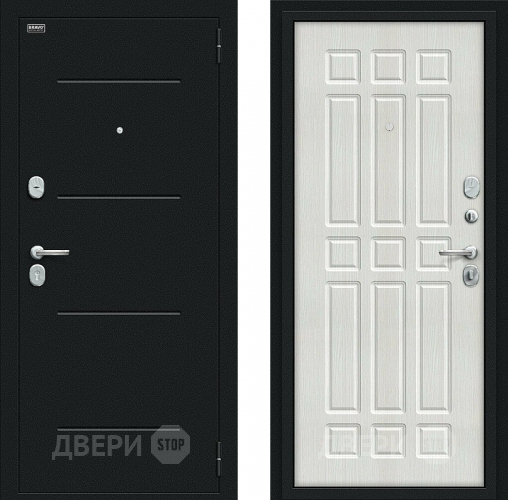 Входная металлическая Дверь Bravo Мило Букле черное/Bianco Veralinga в Наро-Фоминске