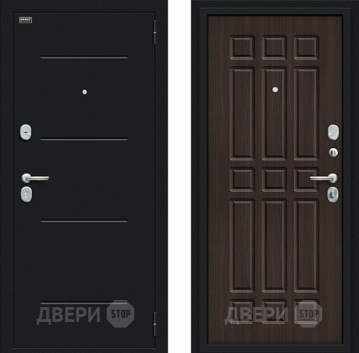 Входная металлическая Дверь Bravo Мило Букле черное/Wenge Veralinga в Наро-Фоминске