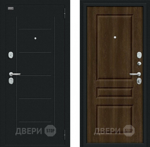 Входная металлическая Дверь Bravo Пик Букле черное/Dark Barnwood в Наро-Фоминске