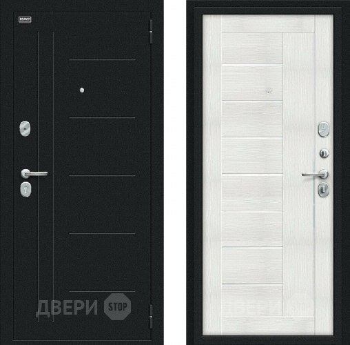 Входная металлическая Дверь Bravo Проф Букле черное/Bianco Veralinga в Наро-Фоминске