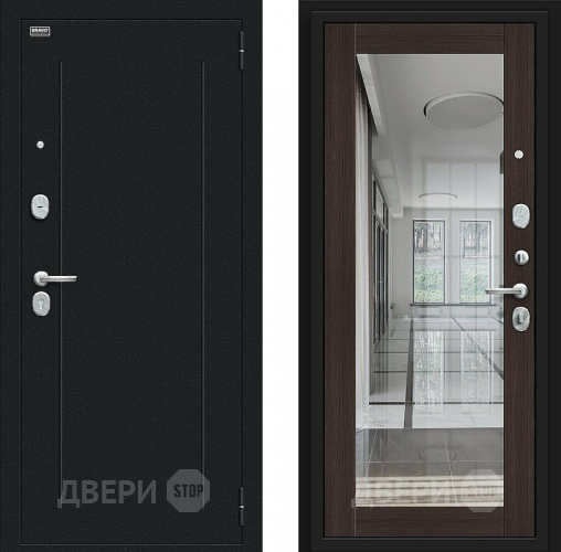 Входная металлическая Дверь Bravo Флэш Букле черное/Wenge Veralinga в Наро-Фоминске