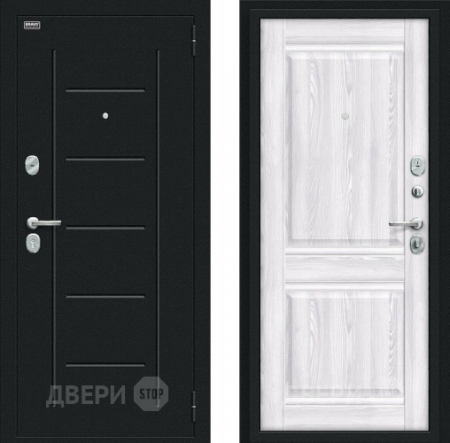 Входная металлическая Дверь Bravo Некст Kale Букле черное/Riviera Ice в Наро-Фоминске