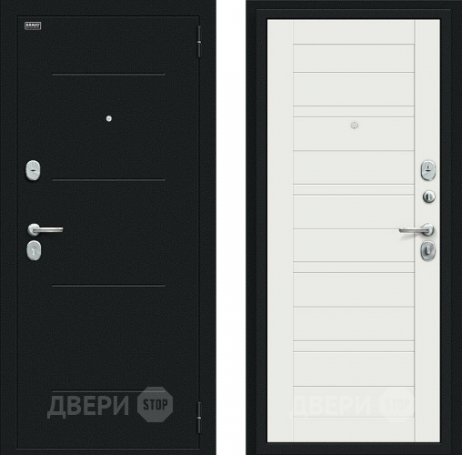 Входная металлическая Дверь Bravo Сити Kale Букле черное/Off-white в Наро-Фоминске