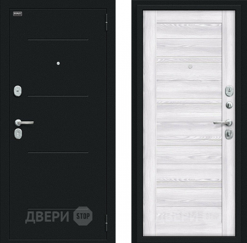 Входная металлическая Дверь Bravo Сити Kale Букле черное/Riviera Ice в Наро-Фоминске