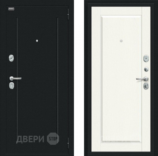 Входная металлическая Дверь Bravo Сьют Kale Букле черное/White Wood в Наро-Фоминске