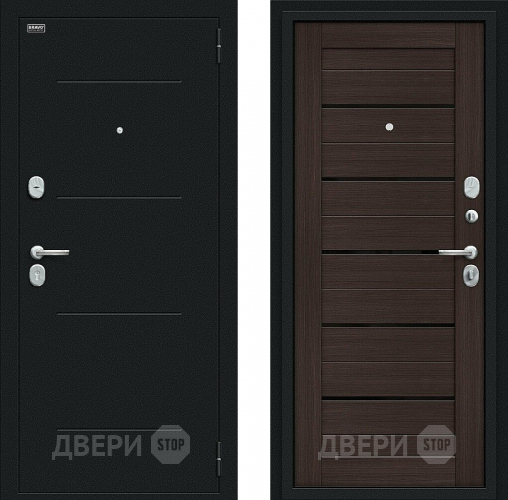 Дверь Bravo Техно Kale Букле черное/Wenge Veralinga в Наро-Фоминске