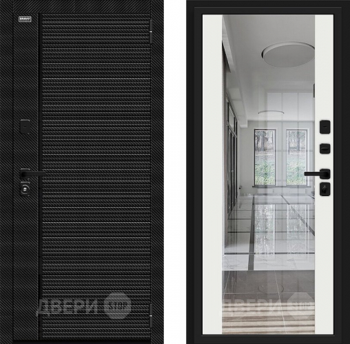 Входная металлическая Дверь Bravo Лайнер-3 Black Carbon/Off-white в Наро-Фоминске