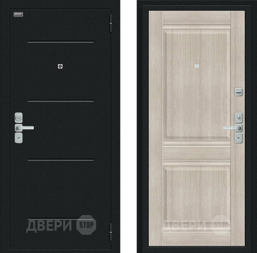 Входная металлическая Дверь Bravo Нео Букле черное/Cappuccino Veralinga в Наро-Фоминске