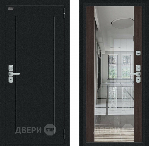 Входная металлическая Дверь Bravo Глори Букле черное/Wenge Veralinga в Наро-Фоминске
