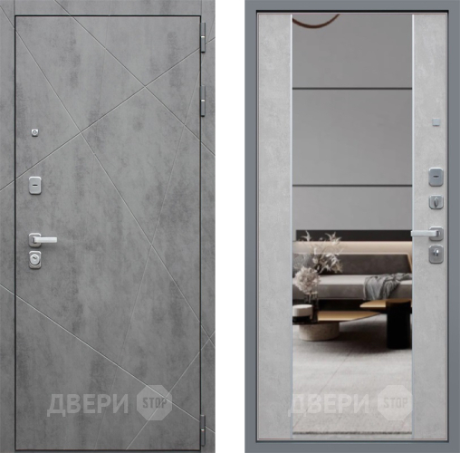 Входная металлическая Дверь Йошкар Дуэт-Б с зеркалом  в Наро-Фоминске