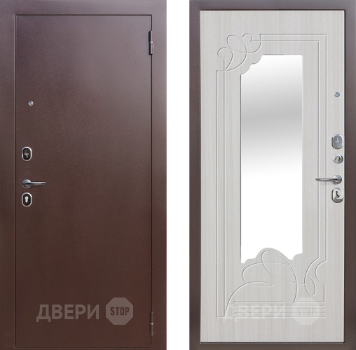 Входная металлическая Дверь Цитадель Ампир Зеркало Белый ясень в Наро-Фоминске
