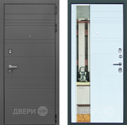 Входная металлическая Дверь Дверной Континент Новелло Белый браш в Наро-Фоминске