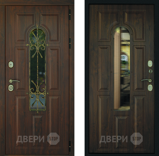 Входная металлическая Дверь Дверной Континент Лион Темный орех в Наро-Фоминске
