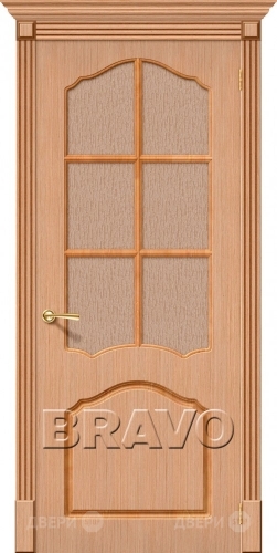 Межкомнатная дверь со стеклом Каролина (Дуб) в Наро-Фоминске