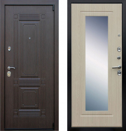 Дверь Йошкар Викинг с зеркалом Белёный  дуб 860х2050 мм