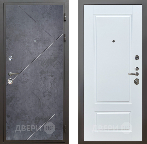 Входная металлическая Дверь Шелтер (SHELTER) Комфорт Бетон урбан индиго 4 Белый матовый в Наро-Фоминске