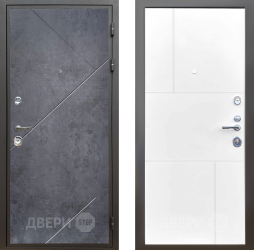 Входная металлическая Дверь Шелтер (SHELTER) Комфорт Бетон урбан индиго 8 Белый матовый в Наро-Фоминске