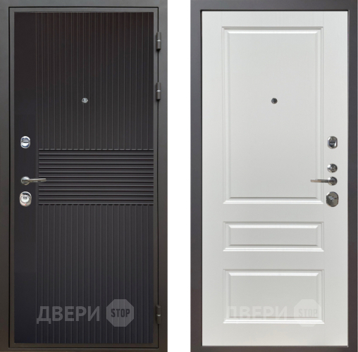 Дверь Шелтер (SHELTER) Комфорт Черная шагрень 1 Белый ясень в Наро-Фоминске