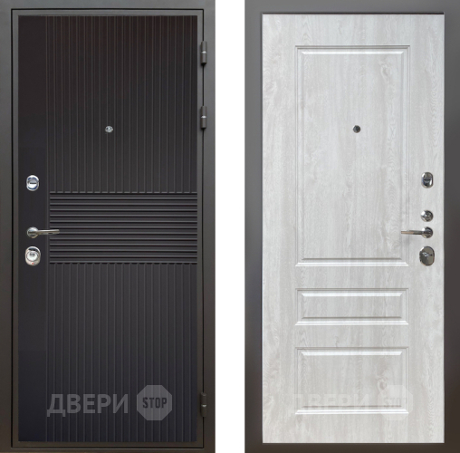 Входная металлическая Дверь Шелтер (SHELTER) Комфорт Черная шагрень 2 Сосна белая в Наро-Фоминске