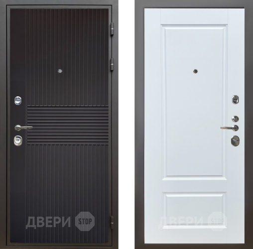 Входная металлическая Дверь Шелтер (SHELTER) Комфорт Черная шагрень 4 Белый матовый в Наро-Фоминске
