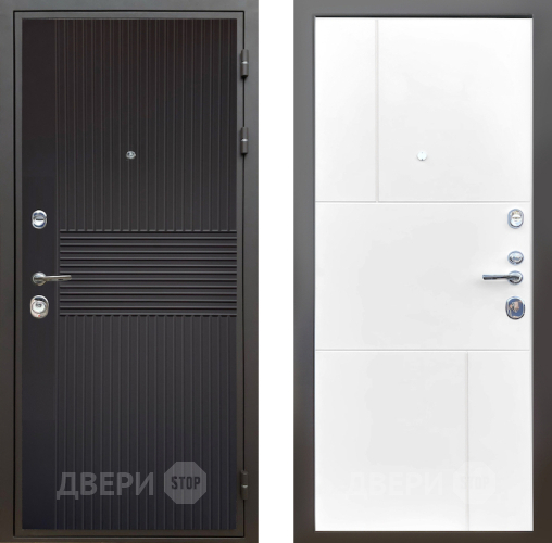Входная металлическая Дверь Шелтер (SHELTER) Комфорт Черная шагрень 8 Белый матовый в Наро-Фоминске