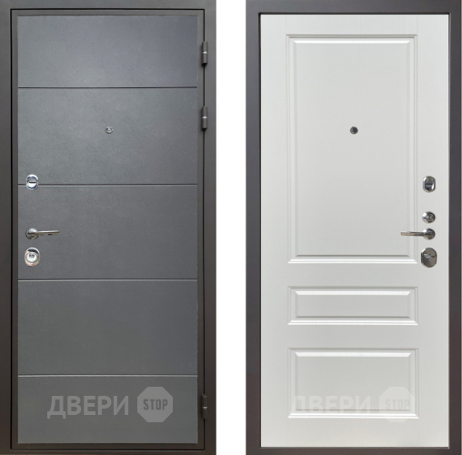 Дверь Шелтер (SHELTER) Комфорт Лофт графит 1 Белый ясень в Наро-Фоминске