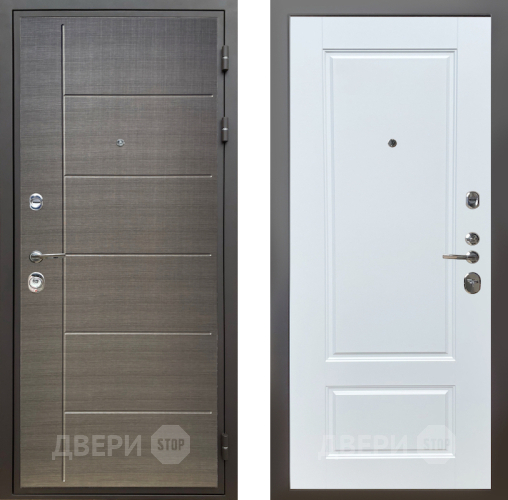 Входная металлическая Дверь Шелтер (SHELTER) Комфорт Лен сильвер 4 Белый матовый в Наро-Фоминске