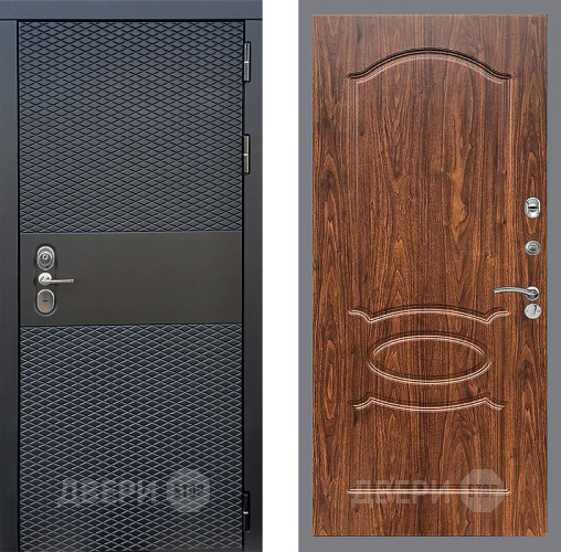 Входная металлическая Дверь Стоп БЛЭК CISA ФЛ-128 орех тисненый в Наро-Фоминске