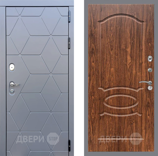 Входная металлическая Дверь Стоп КОСМО ФЛ-128 орех тисненый в Наро-Фоминске