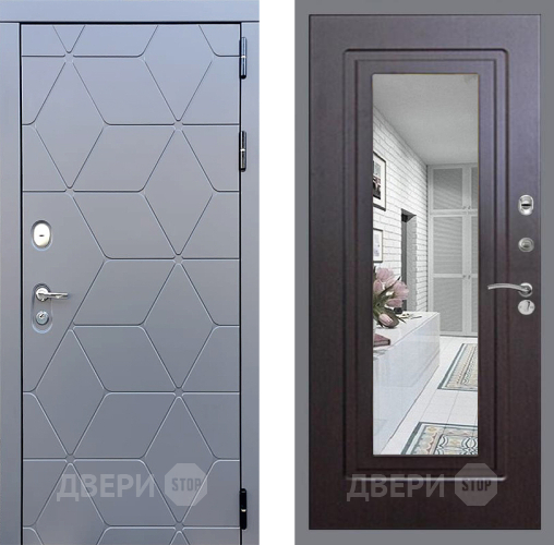 Входная металлическая Дверь Стоп КОСМО Зеркало ФЛ-120 Венге в Наро-Фоминске