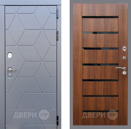 Входная металлическая Дверь Стоп КОСМО СБ-14 Орех бренди в Наро-Фоминске
