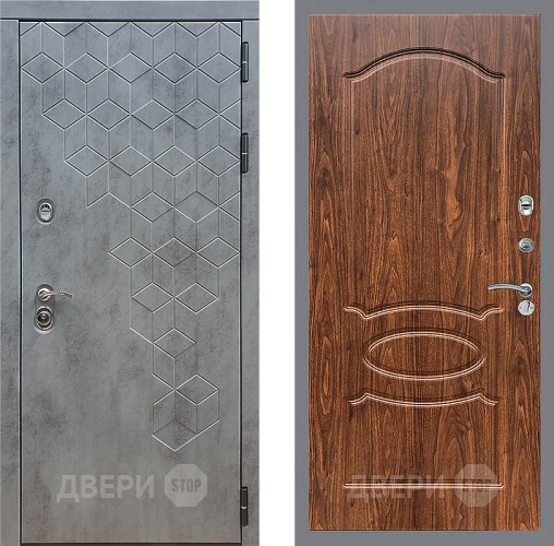 Входная металлическая Дверь Стоп БЕТОН ФЛ-128 орех тисненый в Наро-Фоминске