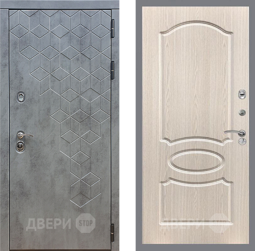 Входная металлическая Дверь Стоп БЕТОН ФЛ-128 Беленый дуб в Наро-Фоминске