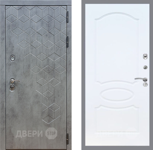 Входная металлическая Дверь Стоп БЕТОН ФЛ-128 Белый ясень в Наро-Фоминске