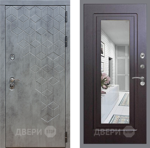 Дверь Стоп БЕТОН Зеркало ФЛ-120 Венге в Наро-Фоминске