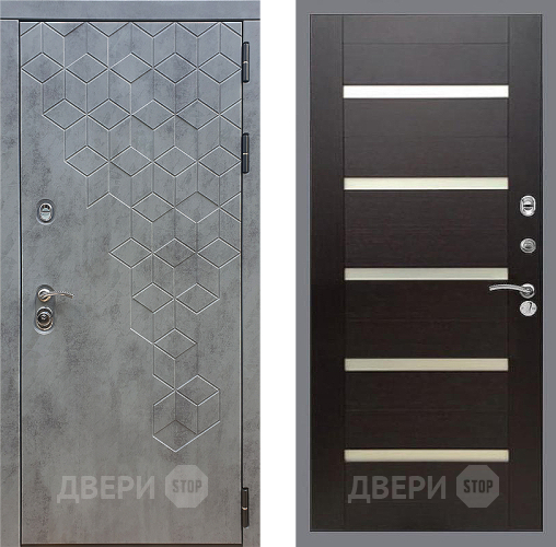 Входная металлическая Дверь Стоп БЕТОН СБ-14 венге поперечный в Наро-Фоминске