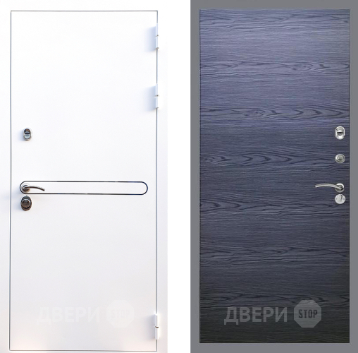 Входная металлическая Дверь Стоп Лайн Вайт Гладкая Дуб тангенальный черный в Наро-Фоминске