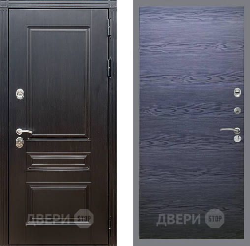 Входная металлическая Дверь Стоп МЕГАПОЛИС Гладкая Дуб тангенальный черный в Наро-Фоминске