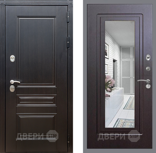Входная металлическая Дверь Стоп МЕГАПОЛИС Зеркало ФЛ-120 Венге в Наро-Фоминске